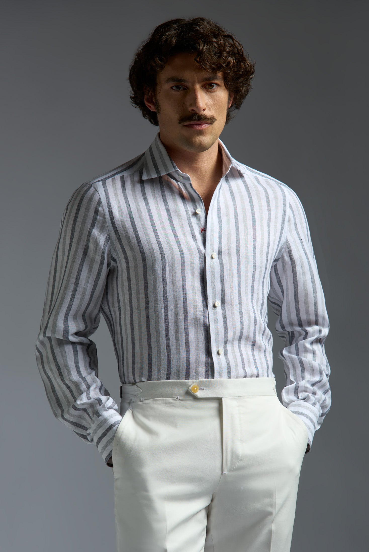 milano dress shirt Milano Slim Fit Dress Shirt, Performance Non-Iron with COOLMAX, English Spread Collar Twill