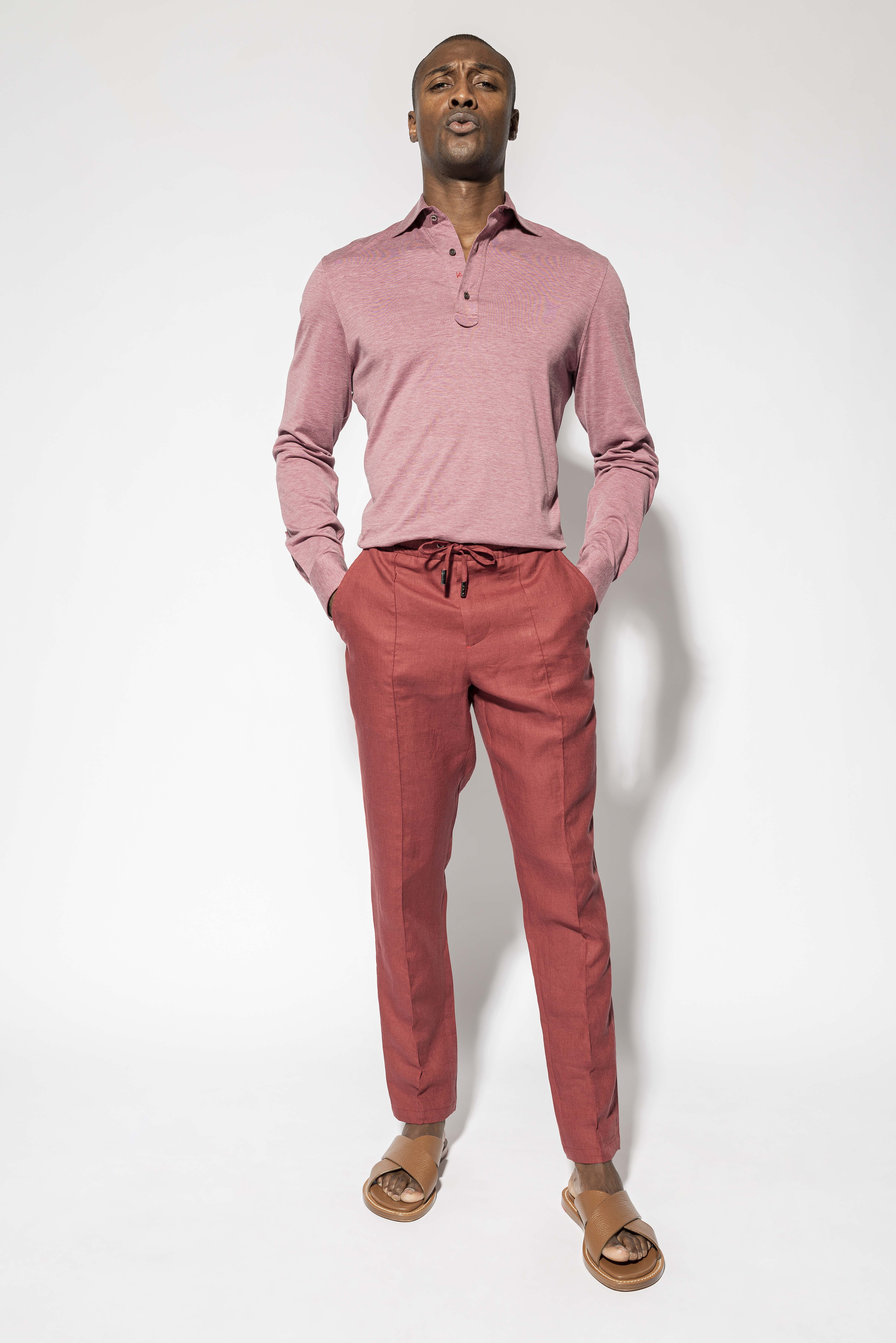 Long sleeve polo pink hotsell