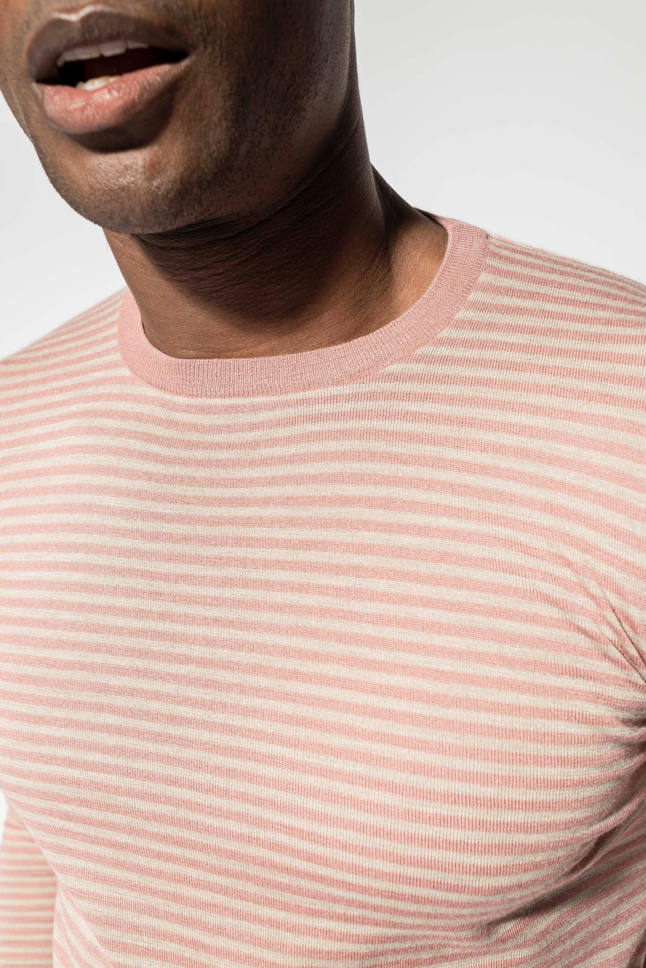 Pink Ribbed Crewneck Sweater