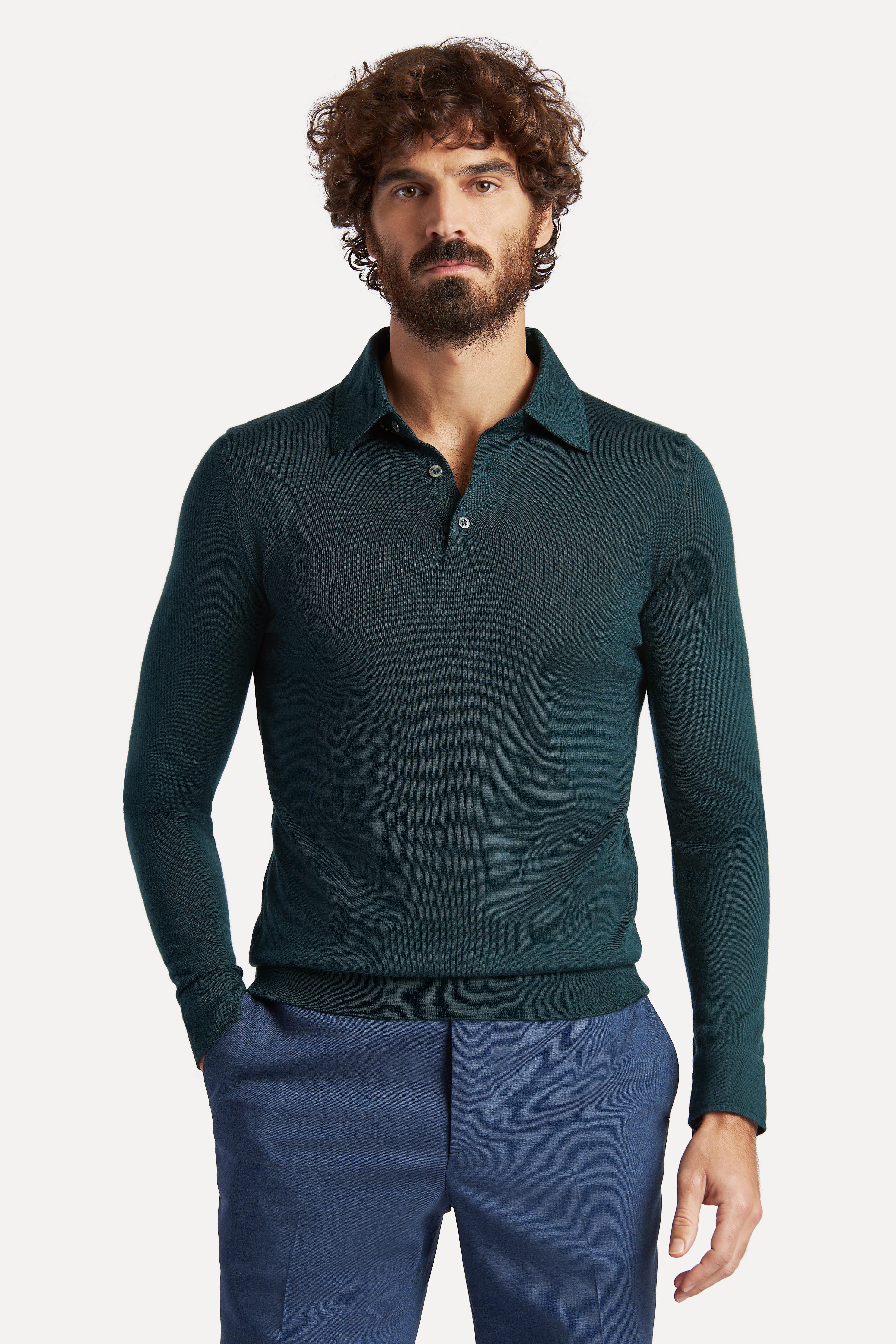 ★andar★ Airy Essential Polo Long Sleeve Crop Tee Fear of God Essentials SS21 Long Sleeve French Terry Polo