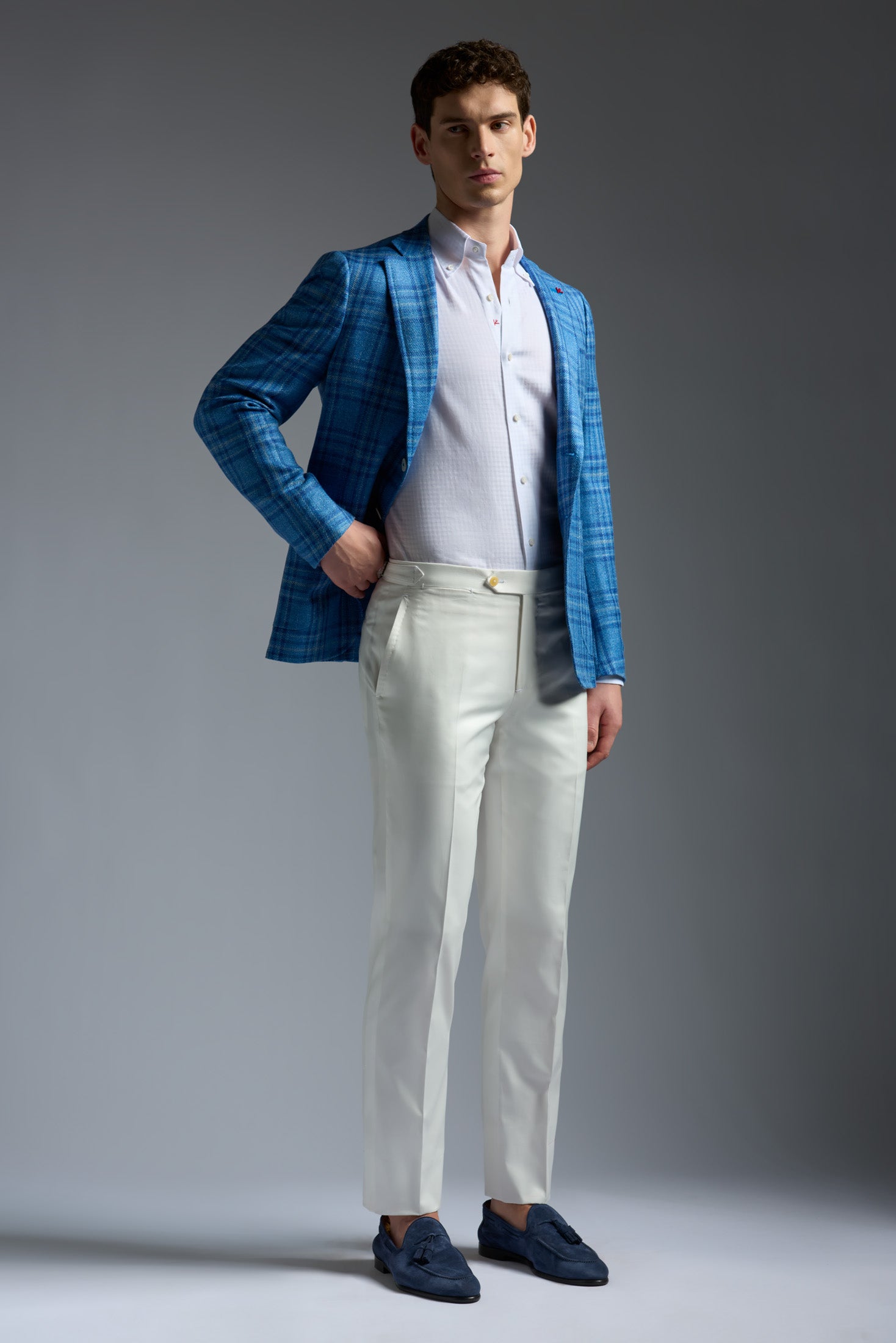 isaia dress shirt Isaia Men's Solid White Cotton Dress Shirt