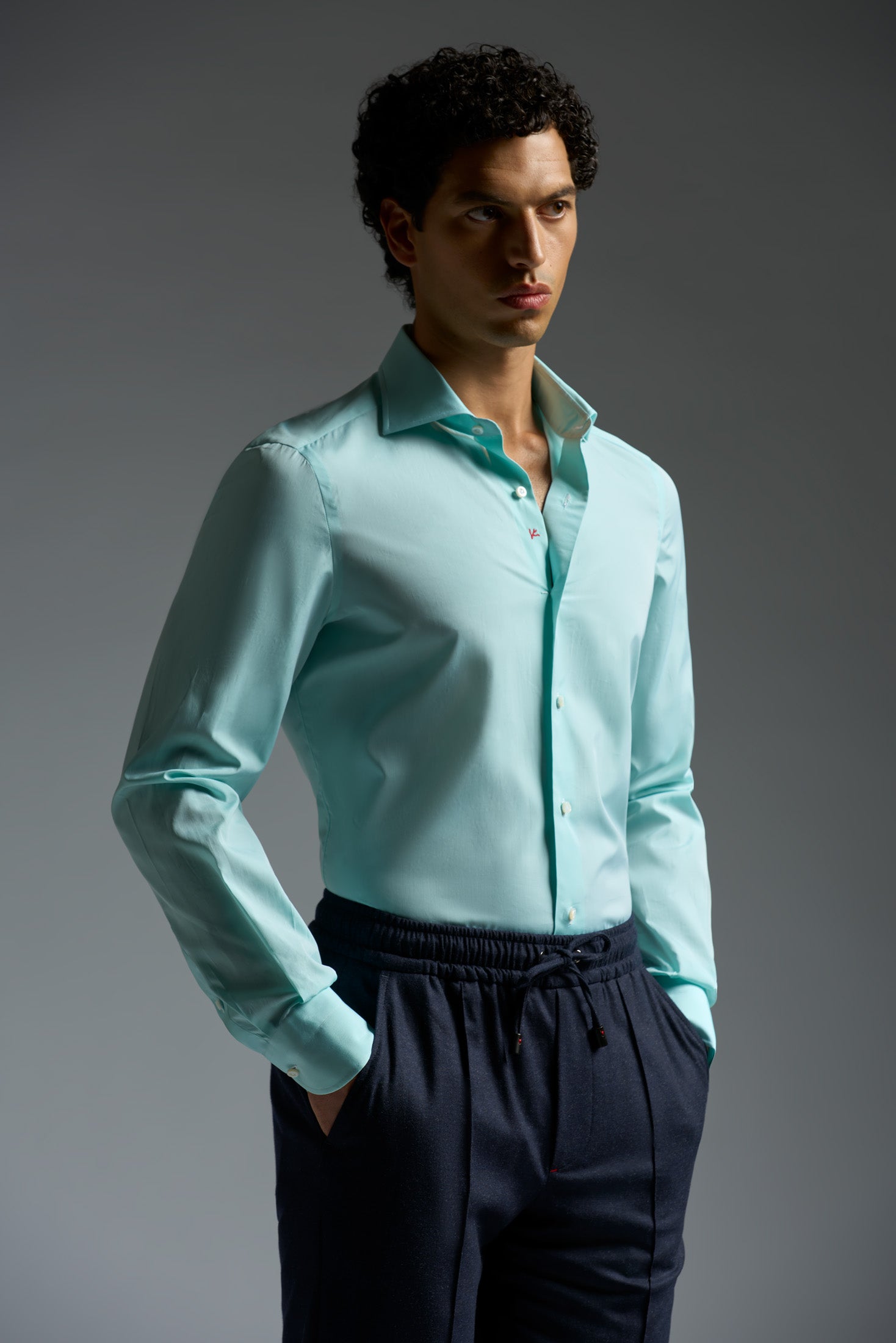 isaia dress shirt ISAIA Dress Shirt 46 / blue multi